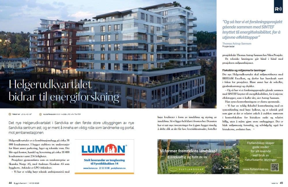 Picture of Nye Helgerudkvartalet i Sandvika bidrar til energiforskning.